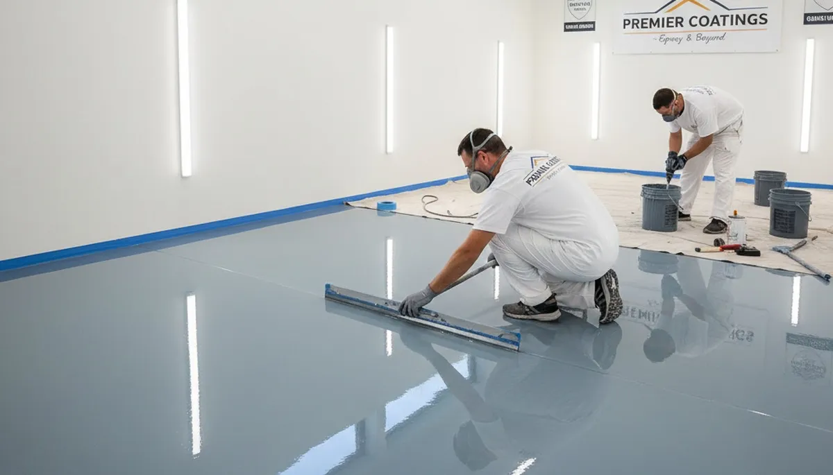 Professional epoxy garage floor coating in Peoria IL by expert house painters