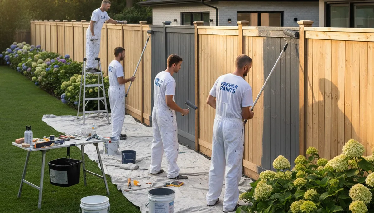 Professional fence painting in Peoria IL with weather-resistant outdoor finishes and expert painters
