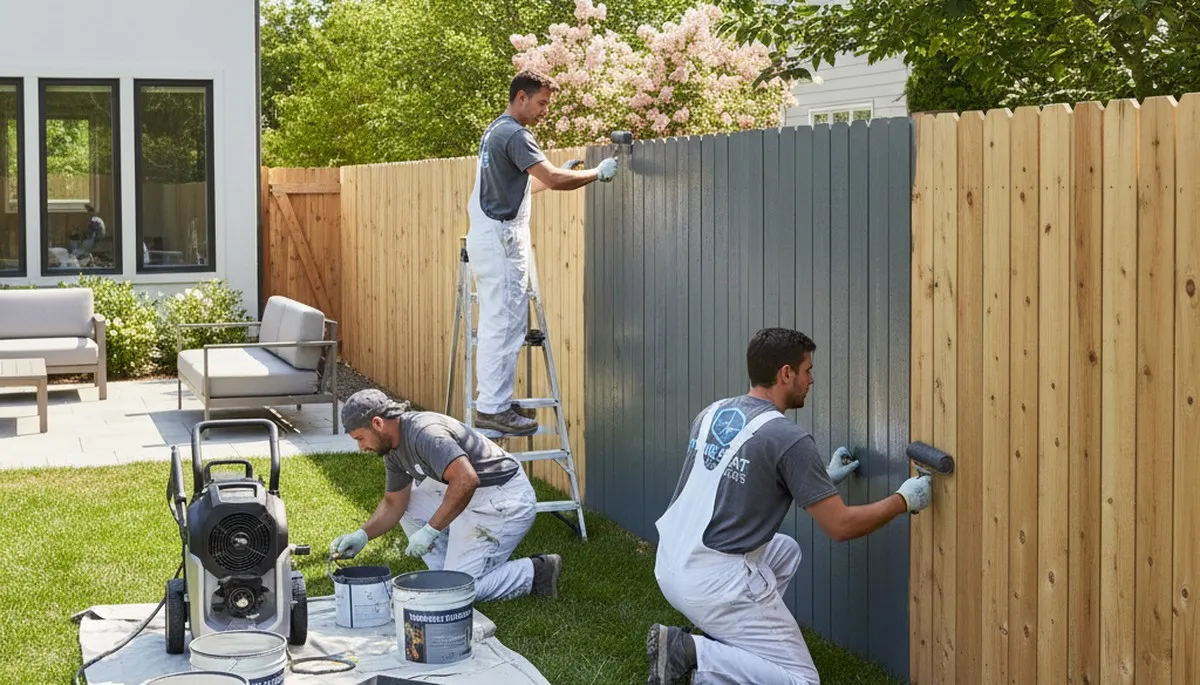 Professional fence painting in Peoria IL with weather-resistant coatings for long-lasting curb appeal