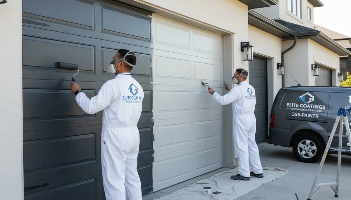 Professional garage door painting by expert house painters in Peoria, IL for lasting curb appeal