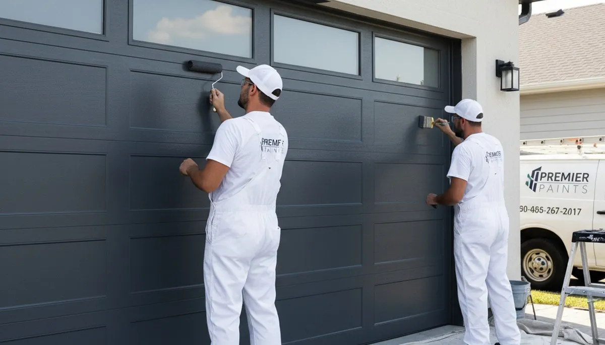 Professional garage door painting by expert house painters in Peoria, IL