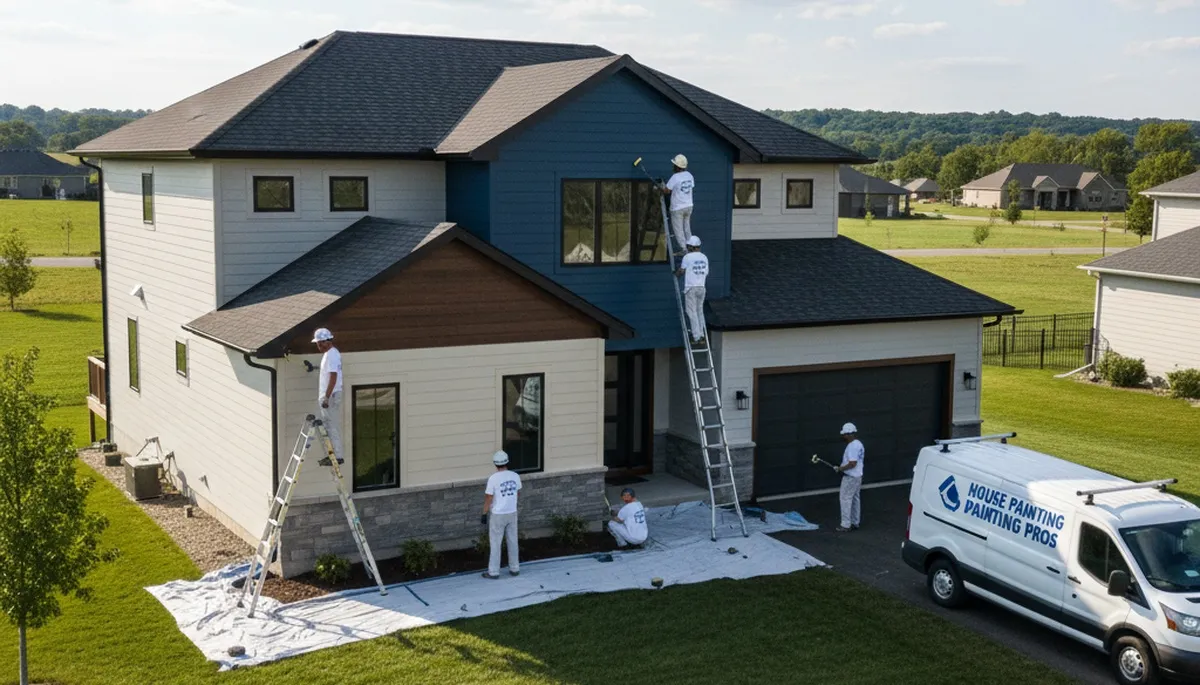 House painting service in Peoria, IL by paintingpeoriail.com for interior and exterior homes