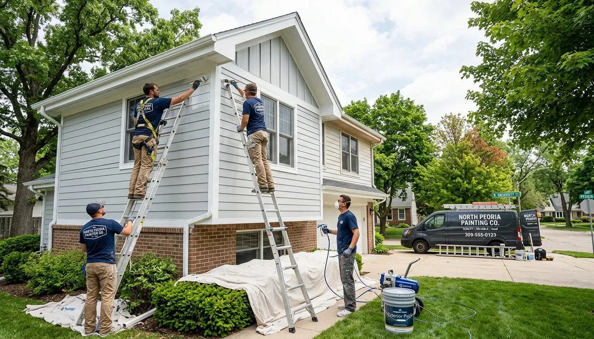 Professional house painting service in Peoria IL improving home exterior curb appeal