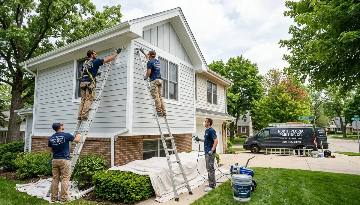 Professional house painting service in Peoria IL improving home exterior curb appeal