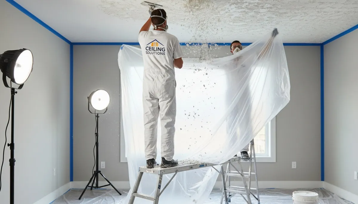 Professional popcorn ceiling removal and refinishing in Peoria, IL home interior