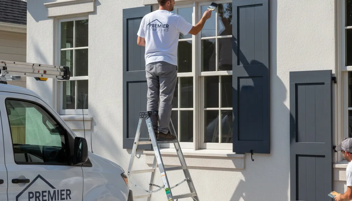 Professional shutter painting in Peoria IL restoring curb appeal and weather resistance
