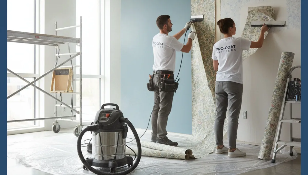 Professional wallpaper removal and wall prep in Peoria, IL by expert house painters
